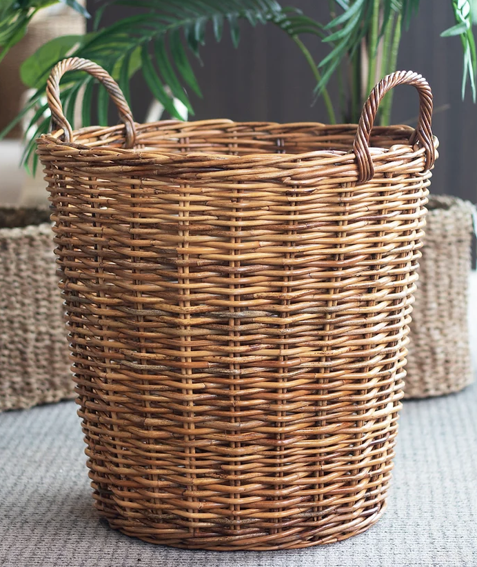 Utility Basket- Tall Natural Round