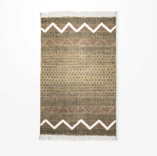 Load image into Gallery viewer, Tufted Zig Zag Block Printed Cotton Rug (Kourt) Was $264 Now $132