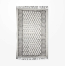 Load image into Gallery viewer, Muted Sage Block Printed Cotton Rug (Kory)