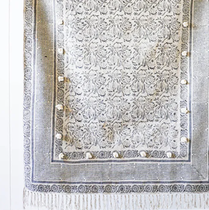 Muted with Knots Block Printed Cotton Rug (Kenneth) Was $264 Now $132