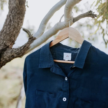 Load image into Gallery viewer, Navy Linen Shirt