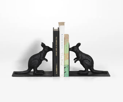 Cast Iron Kangaroo Bookend Set