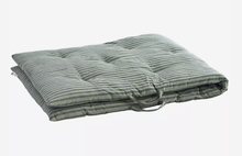 Load image into Gallery viewer, Madam Stoltz Printed Cotton Mattress Moss and Charcoal Stripe