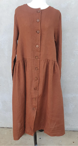 Montaigne Coat Dress with Front Buttons and Long Sleeves (One Size)
