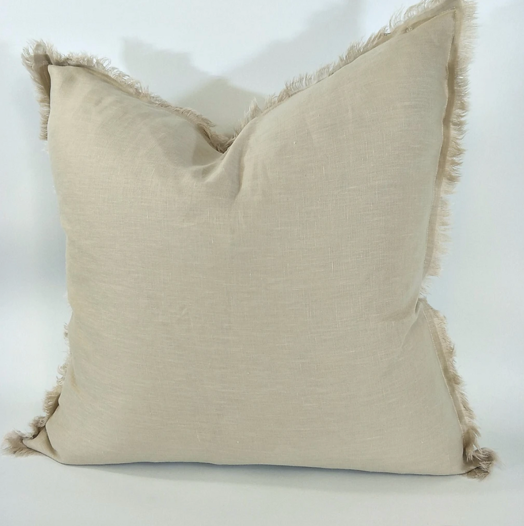 French Linen Fringe Cushion