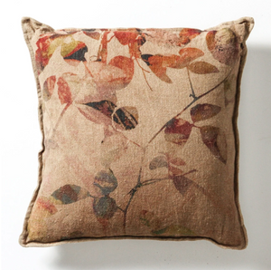 Linen Cushion with Bush-Dye Look