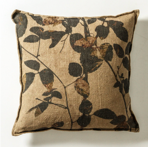 Linen Cushion with Bush-Dye Look