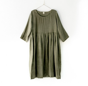 Montaigne Baggy Italian Linen Dress with Side Pockets (one size)