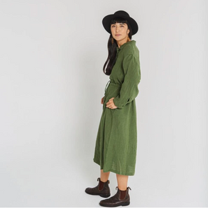 Montaigne Linen Drawstring Dress (one size)