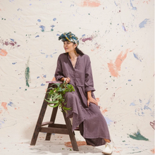 Load image into Gallery viewer, Montaigne Button Up Linen Dress / Coat (one size)