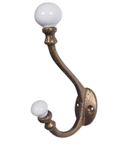 Load image into Gallery viewer, Brass Hook with Ceramic Knob