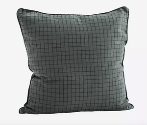 Madam Stoltz Checked Linen Cushion