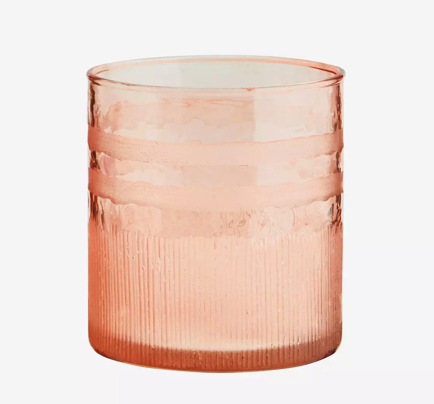 Hammered Drinking Glass 30 cl, Coral - Madam Stoltz @ RoyalDesign