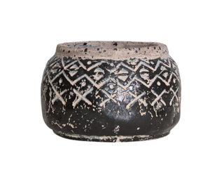 Tribal Style Ceramic Pot Black (3 sizes)