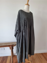 Load image into Gallery viewer, Cotton Silk Pleat Front Dress with Button Down Back