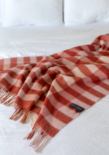Load image into Gallery viewer, Lambswool Blanket in Cherry Blossom Check