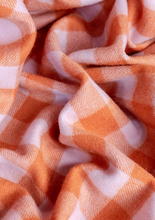 Load image into Gallery viewer, Lambswool Blanket in Ginger Gingham