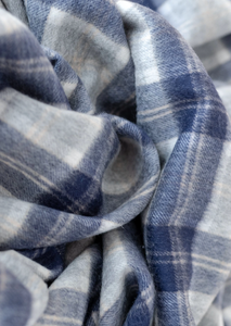 Lambswool Blanket in Bannockbane Silver Tartan