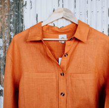 Load image into Gallery viewer, Orange Rust Linen Shirt