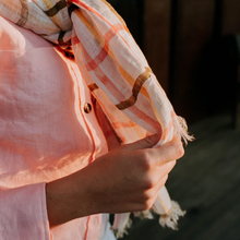 Load image into Gallery viewer, Gingham Linen Scarf