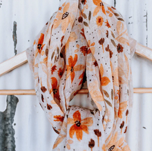 Load image into Gallery viewer, Printed Poppy Linen Scarf