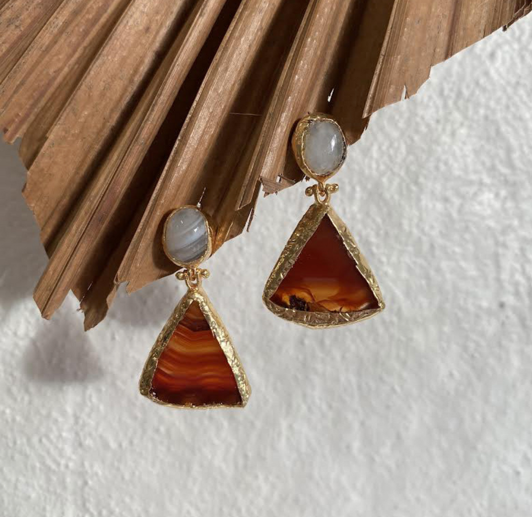 Double Drop Stone Earrings