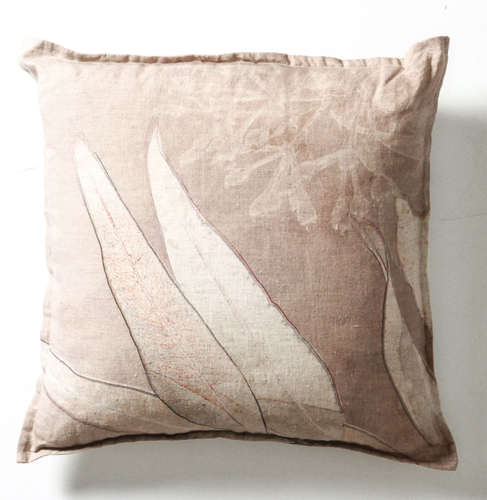 Linen Cushion with Bush-Dye Look