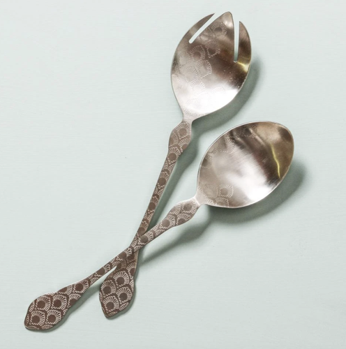 Etched Salad Servers