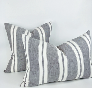 Striped Yarn Dyed Pure French Linen Cushion Was $95 Now $40