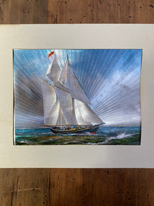 Collection of 4 Vintage Dufex Prints Nautical Themed